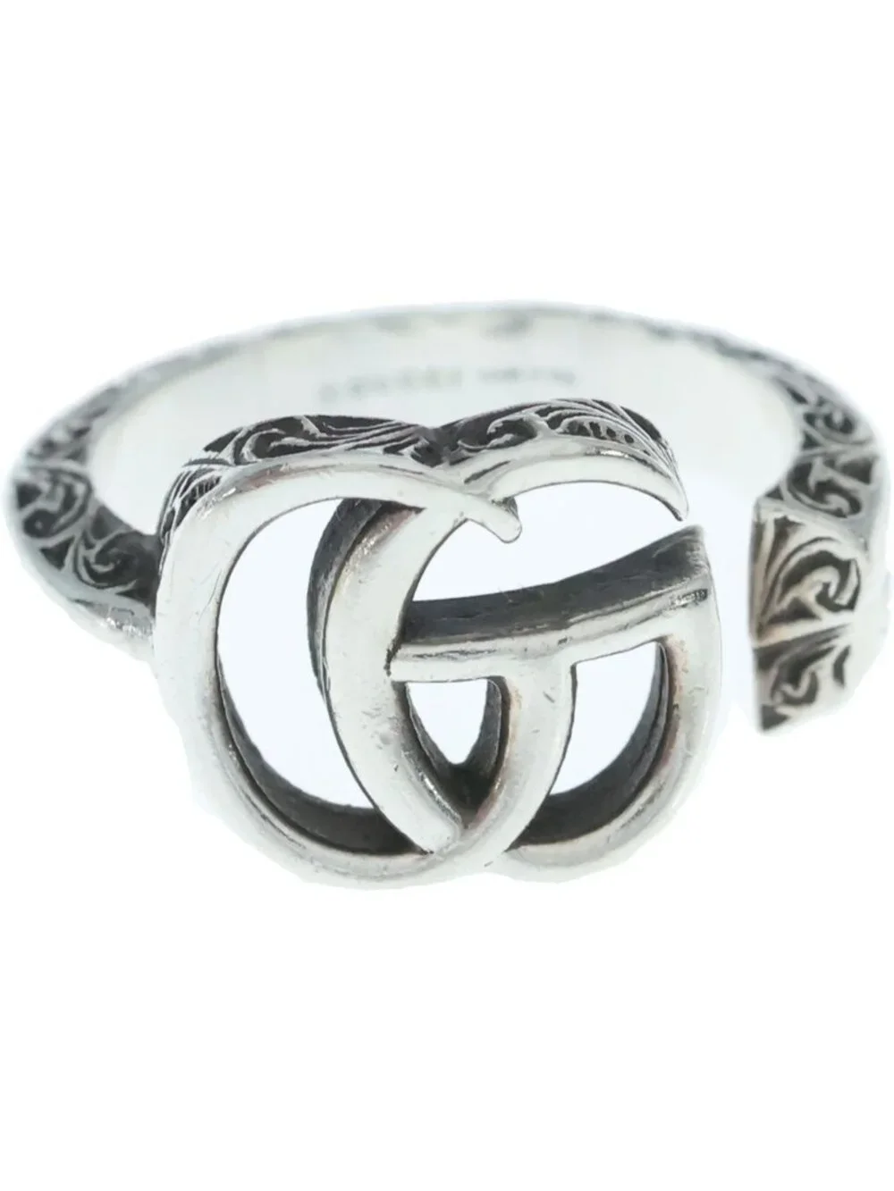 Gucci Arabesque Double G Signature Ring Silver